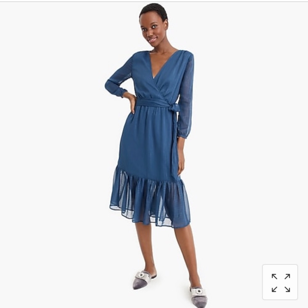 JCrew Point Sur long sleeve wrap front dress